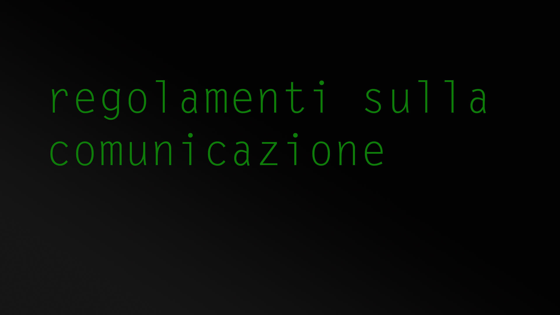 Tavolo: Regolamento sulla comunicazione