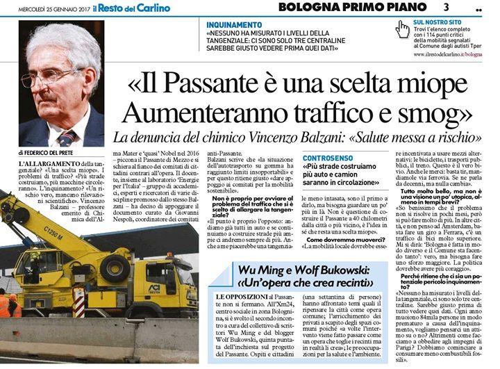 Per Balzani “Il Passante di Bologna è una scelta miope. Aumenteranno traffico e smog”