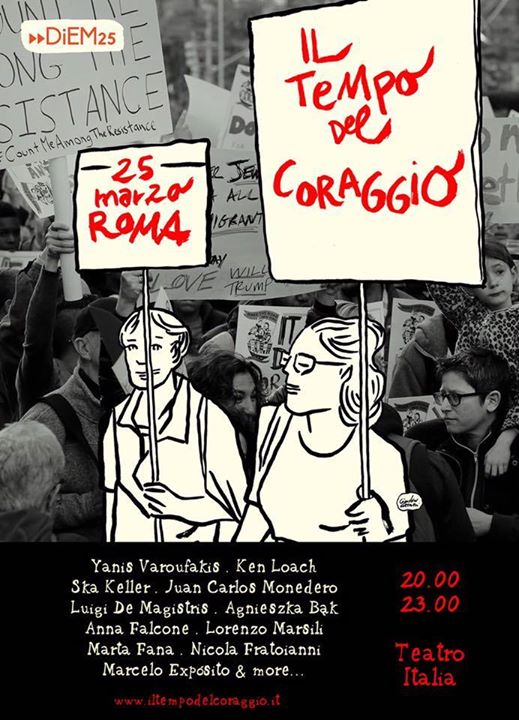 25 Marzo: Coalizione Civica al corteo “Libertà di movimento- Europe for all March for a Different Europe” e dibattito “Il Tempo del Coraggio”