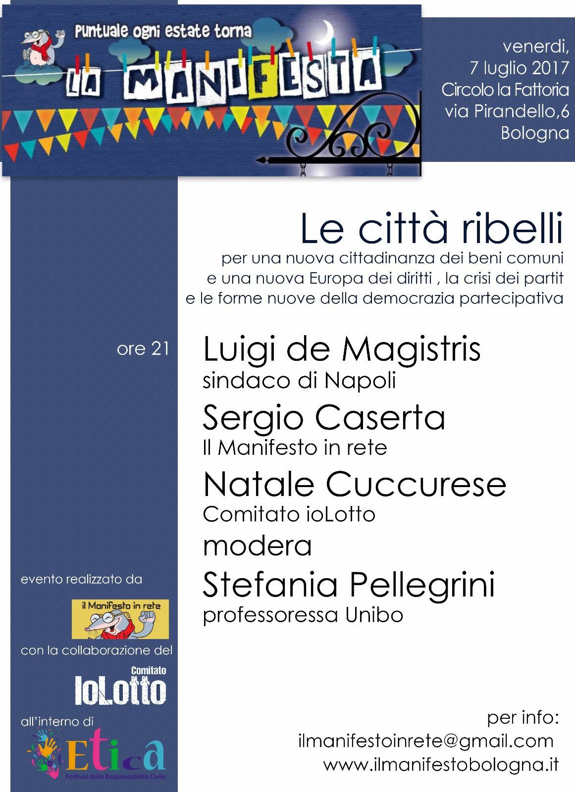 De Magistris parla di Città Ribelli ad ETICA Festival della Responsabilità Civile