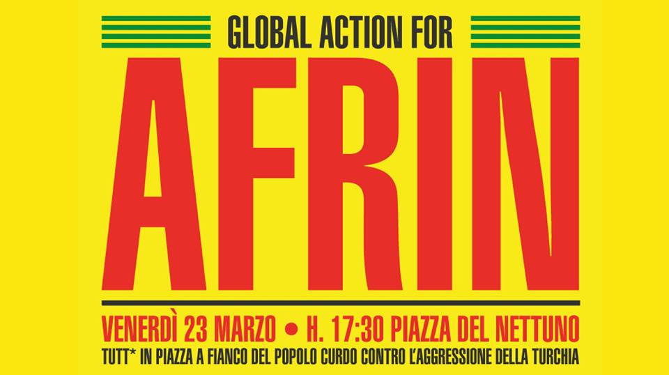 Global Action for Afrin. Venerdì 23 marzo a Bologna
