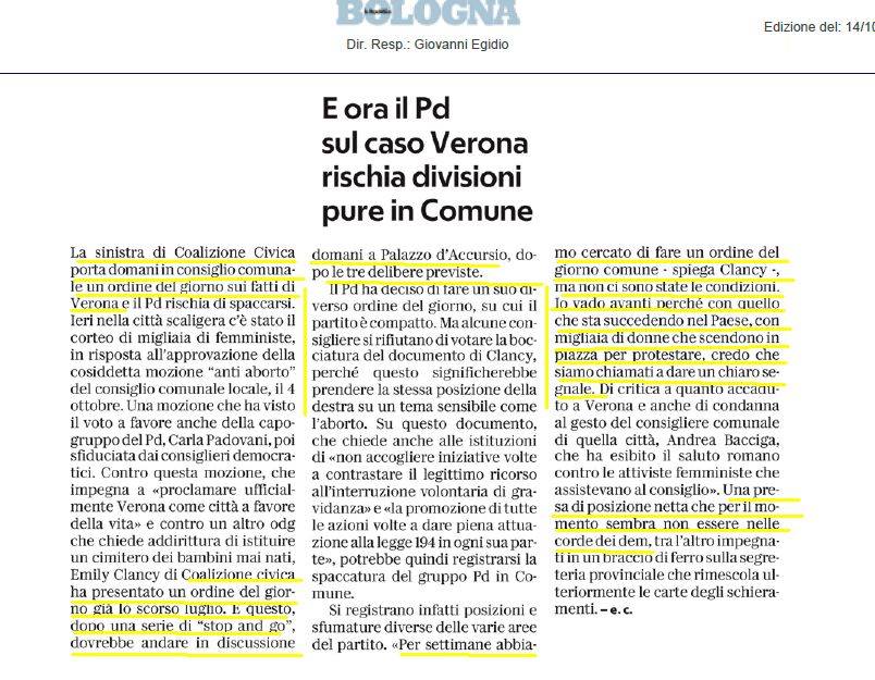 Oggi il consiglio comunale si esprima in difesa della legge 194