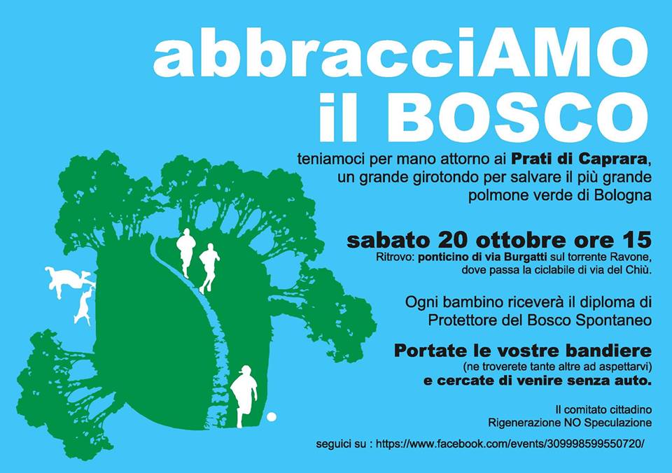 Sabato 20 ottobre abbracciamo il bosco urbano dei Prati di Caprara