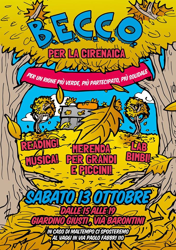 Sabato 13 ottobre festa in Cirenaica con il Comitato BECCO!