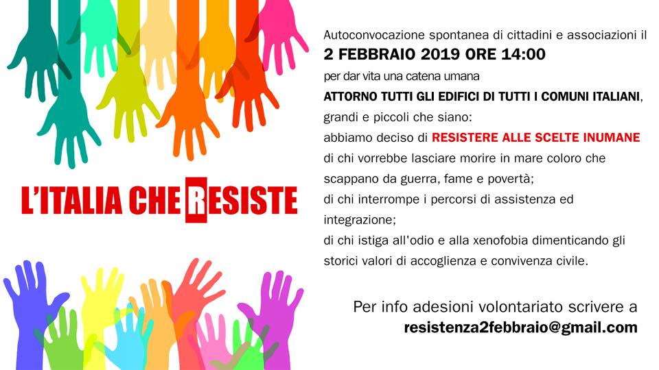 Adesione al presidio “L’Italia che Resiste”