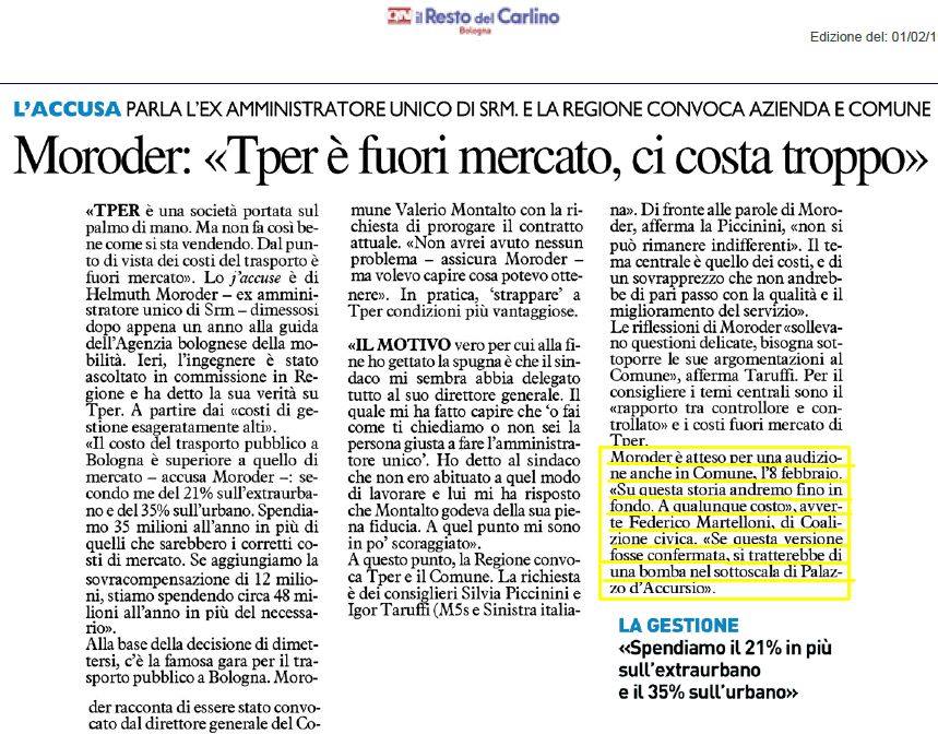 Tper e Moroder: una storia di servizi e interesse pubblico