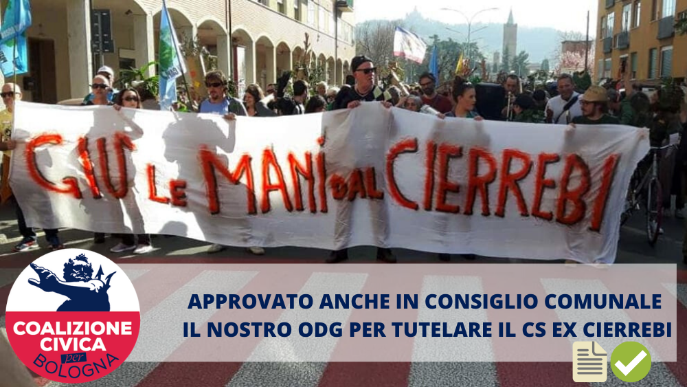 Approvato il nostro OdG per tutelare il Cierrebi in Consiglio