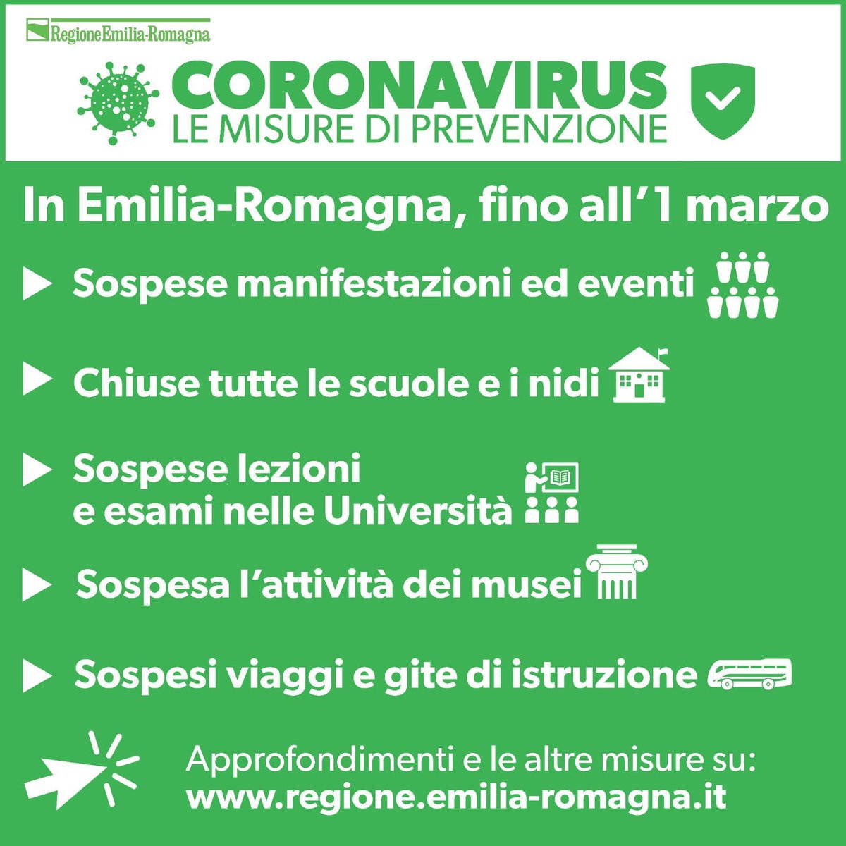 Coronavirus: Rinvio delle iniziative di Coalizione Civica