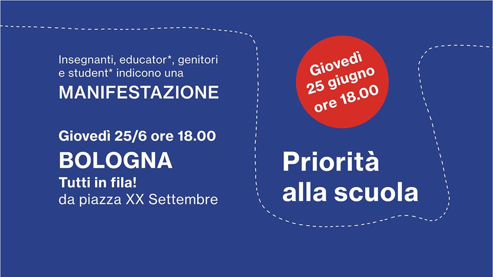 25 giugno: in fila per dare Priorità alla scuola