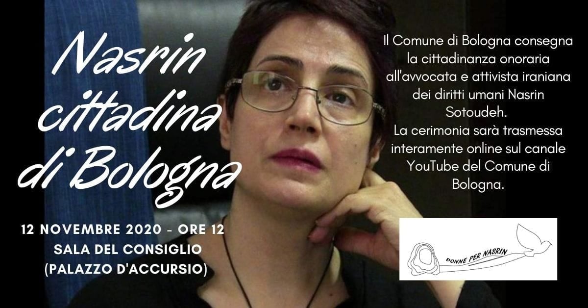 Cittadinanza onoraria a Nasrin Sotoudeh, avvocata e attivista dei diritti umani. La diretta video