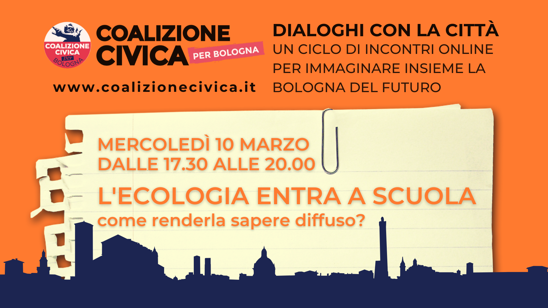 L’ecologia entra a scuola, 10 marzo ore 17.30