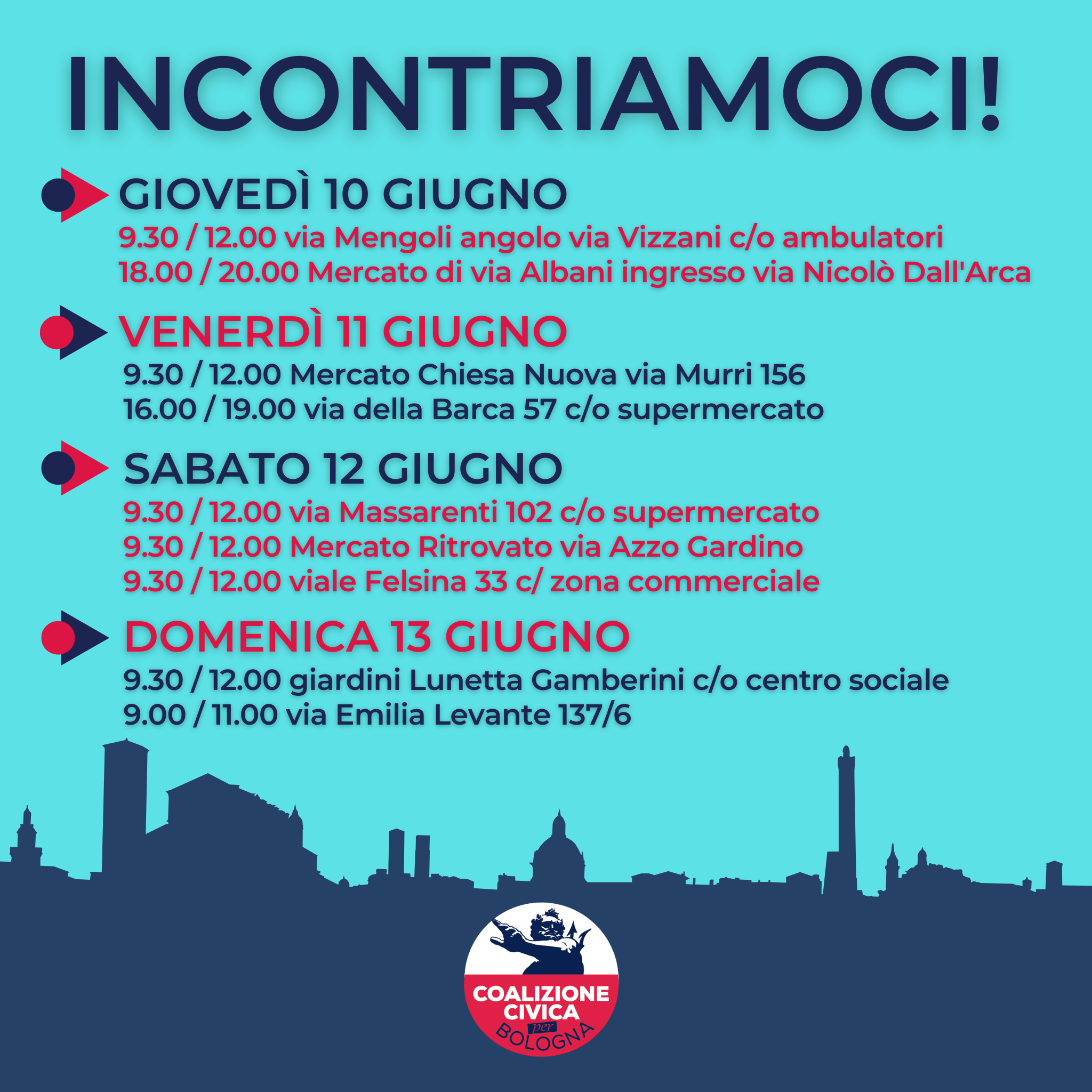 I banchetti in città per illustrare le nostre idee primarie per Bologna