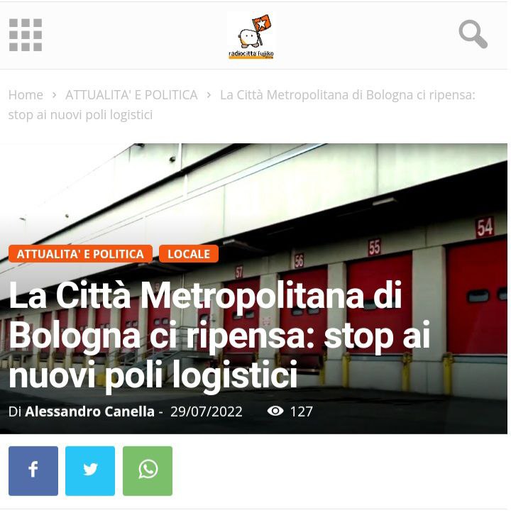 Stop ai nuovi insediamenti logistici non ancora autorizzati: approvato l’accordo in Città Metropolitana.