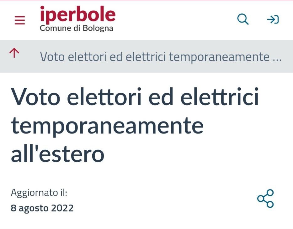 Elezioni politiche del 25 settembre 2022: voto per elettori ed elettrici temporaneamente all’estero.