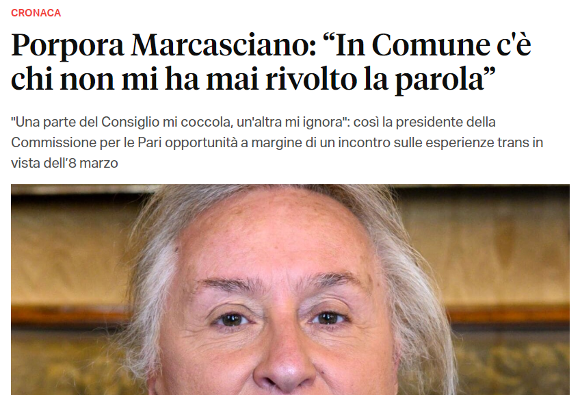 8 marzo: Intervista a Porpora Marcasciano.