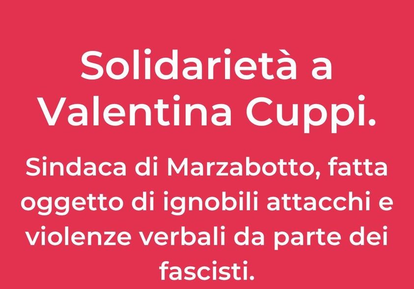 Solidarietà a Valentina Cuppi.
