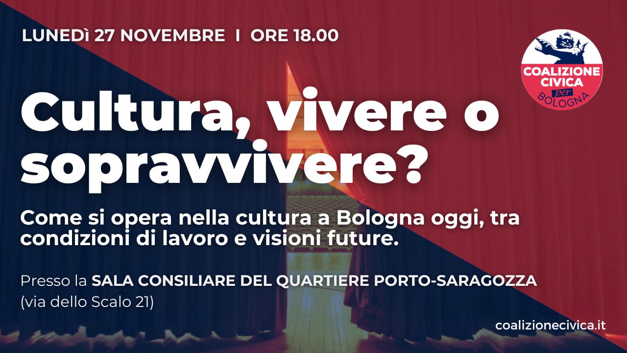 Cultura, vivere o sopravvivere? Ne parliamo lunedì 27 novembre