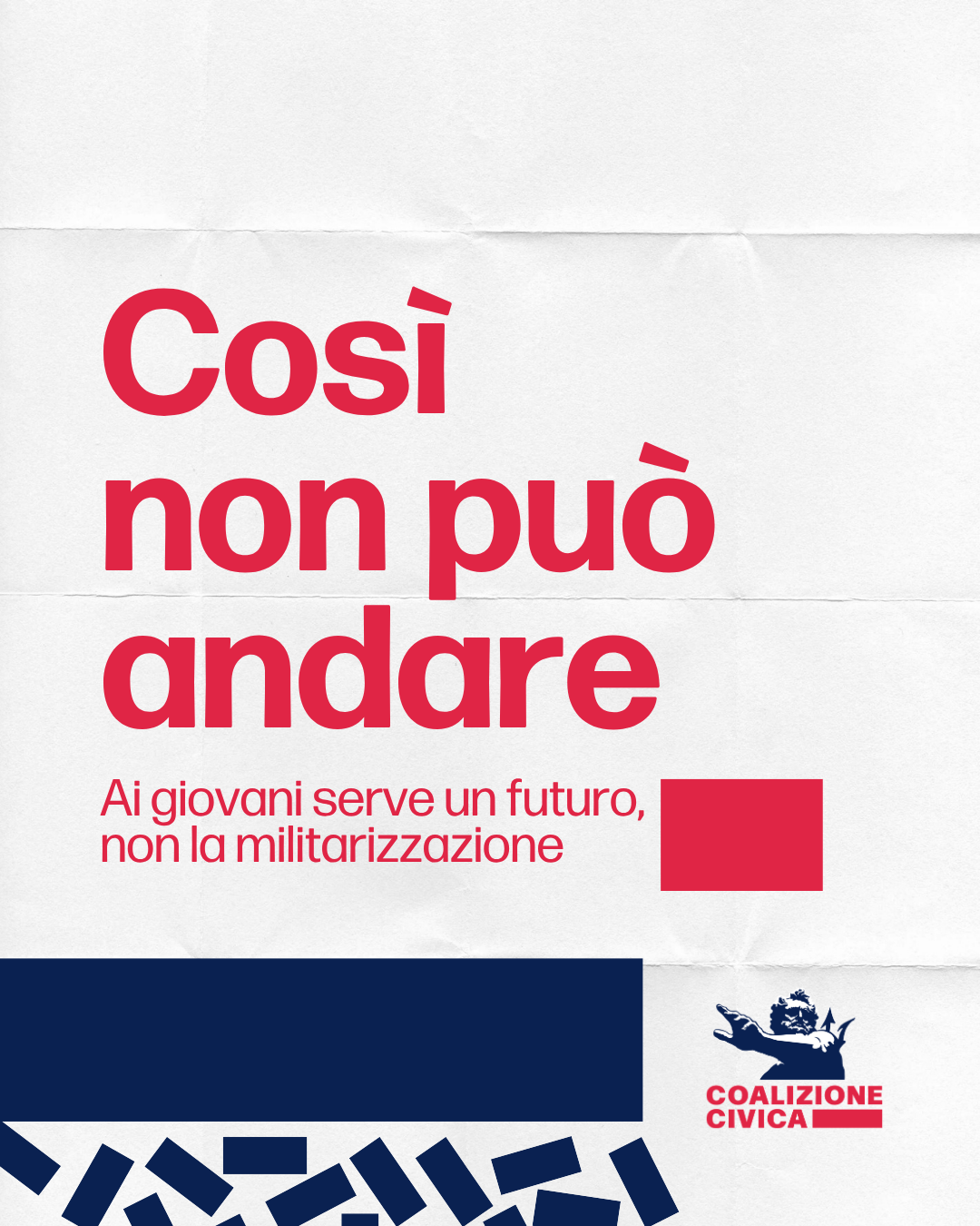 Ai giovani serve un futuro, non la militarizzazione.